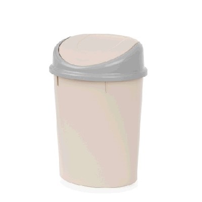 Контейнер д/мусора 8 0л овальный слоновая кость (5