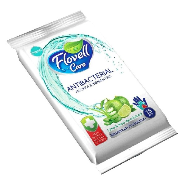 Салфетки влажные flovell care антибактериальные 