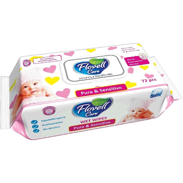 Салфетки влажные flovell classic 72 штук