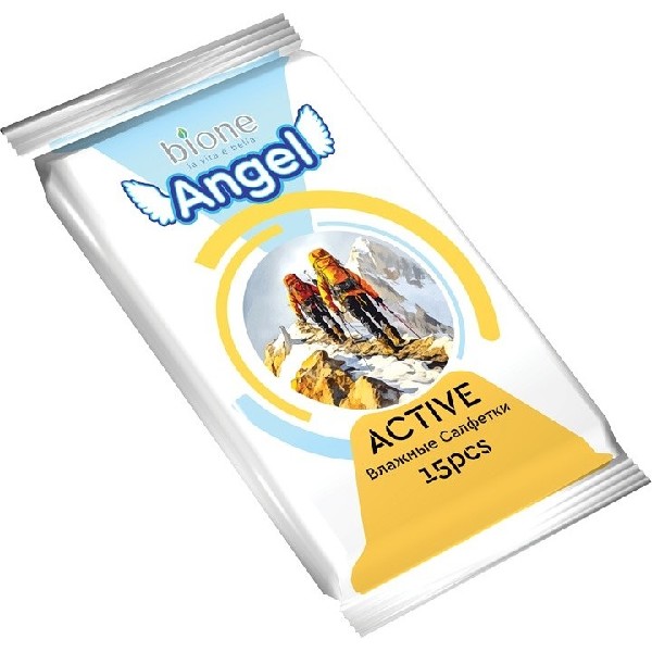 Салфетки влажные без запаха angel 15 штук