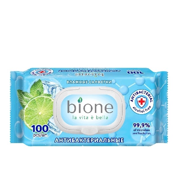 Салфетки влажные bione 100 штук