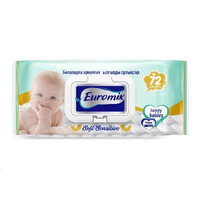 Салфетки антибактериальные 72 шт 1/24 euromix