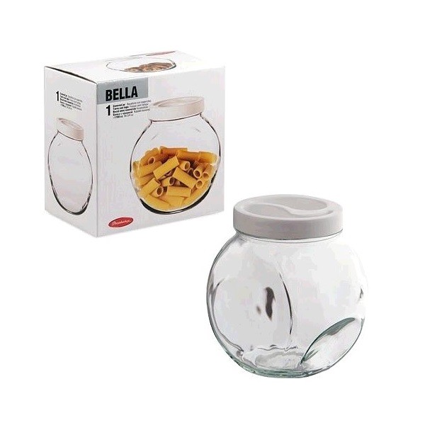 Bella банка с белой пластиковой крышкой 2140мл 1*6