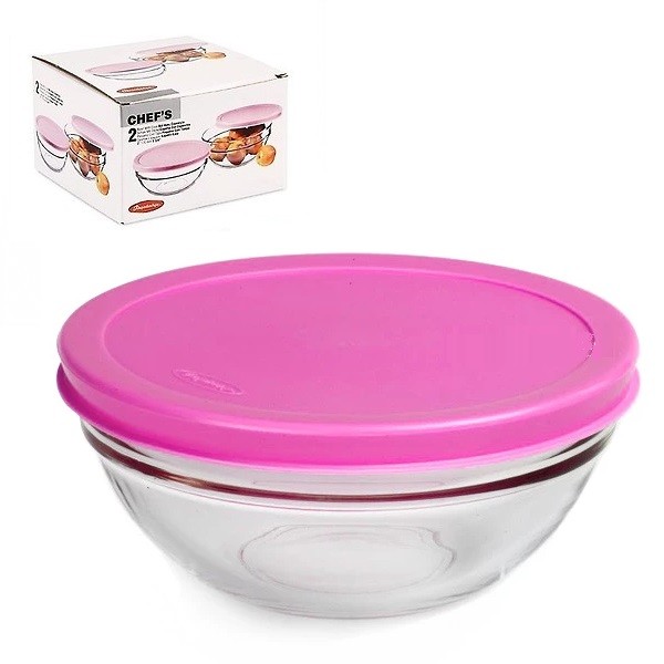 Chef-s салатница с розовой крышк 76 мм (2) 1*12